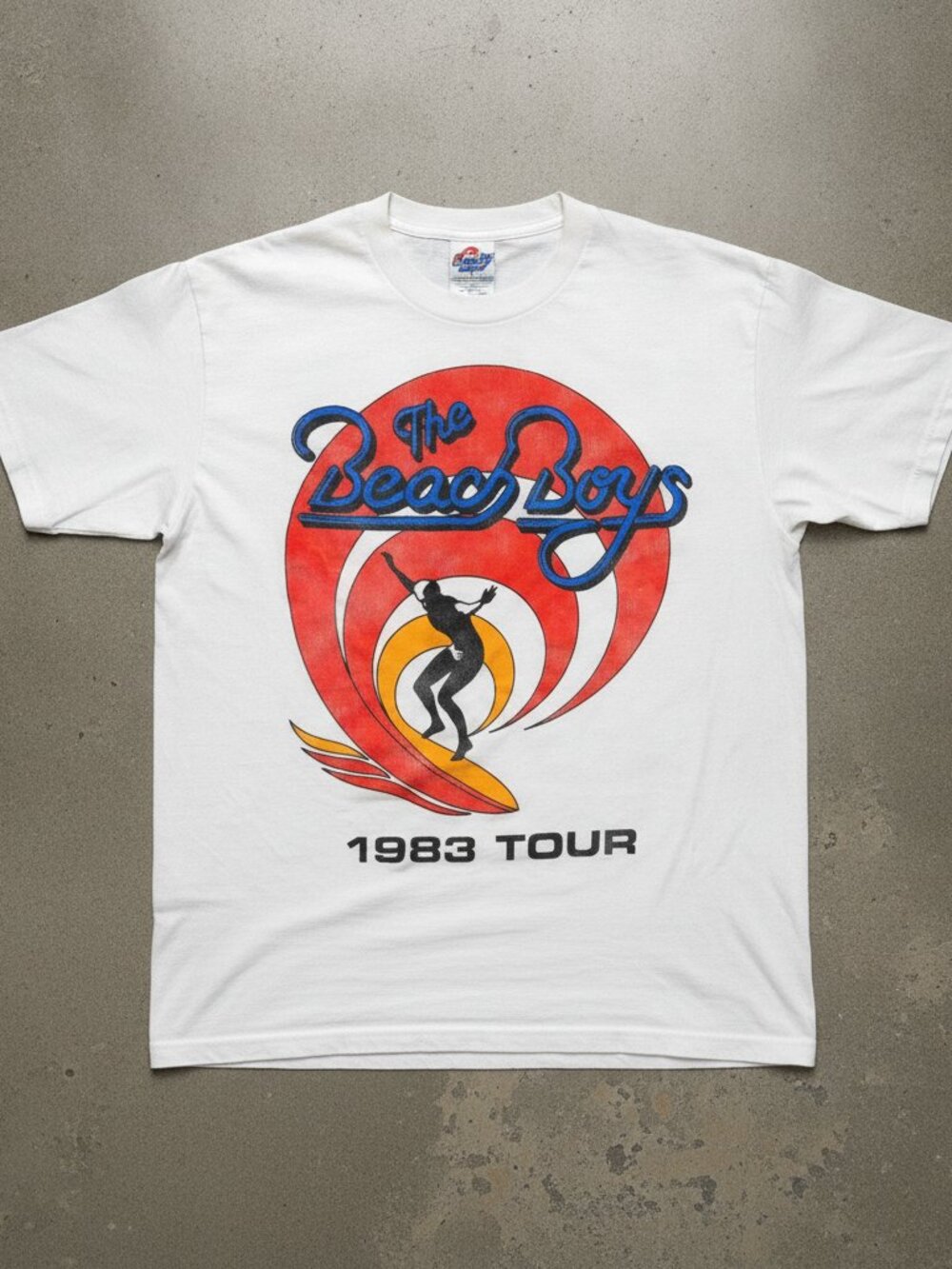 The Beach Boys 1983 Tour Surfer Wave Retro Graphic White T-Shirt